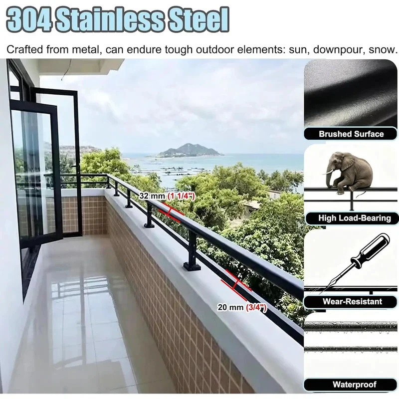 Heavy Duty Temporary Deck Railing Guardrail System Adjustable Safety Fence For Pets And Kids Weather Resistant Galvanized Steel With No Sweat Setup Outdoor Patio Barriers
