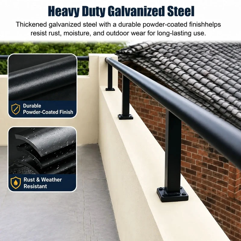 Height Increasing Balcony Railing Kit With Wall Extender For Low Walls Delivers Hella Secure Safety Barrier For Kids And Pets Featuring No Sweat Lightweight Assembly And Beastly Strength Durability