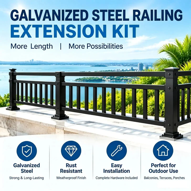 Heavy Duty Galvanized Steel Balcony Railing Extension Kit Rock Solid Fence Height Extender For Low Walls No Sweat Outdoor Setup Top Shelf Safety Guard