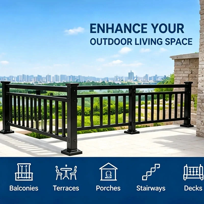 Rock Hard Galvanized Steel Fence Height Extender Topper Kit That Slaps Extra Security to Your Balcony or Yards with a Sleek Horizontal Picket Rail That Handles Mother Nature Like a Champ
