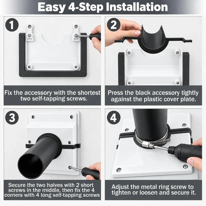 Knockout HVAC Wall Penetration Cover Kit That Slays Ugly AC Line Sets With Slick Split System Wall Sleeve Insulation Protector For Seamless Indoor Outdoor Air Conditioner Pipe Wrap And Ugly Foam Concealment In White