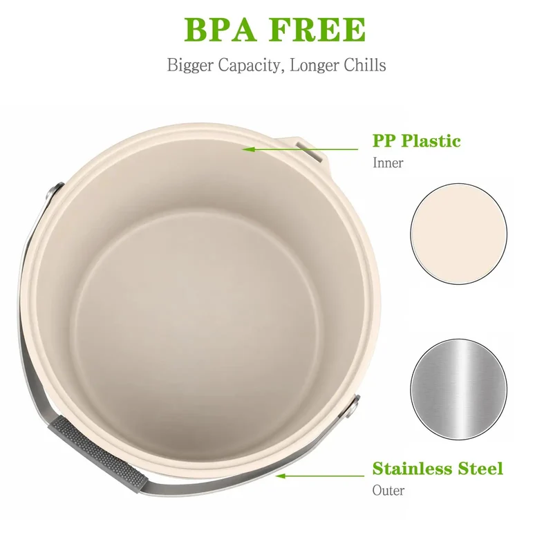 Keep It Frosty 4.8 Liter Insulated Ice Bucket With Snug Fit Lid And Drop Handle Scoop Top Tier Pick For Weekend Tailgates Poolside Lounges And Casual House Parties In Crisp White