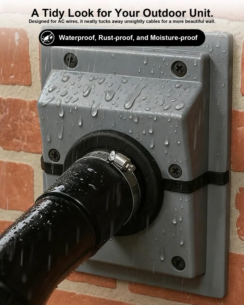 Hassle Free Hvac Wall Penetration Cover Kit With Soft Seal Gasket Shielding Indoor Outdoor Ac Systems And Line Set Foam Sleeve Pipe Insulation Against Sweltering Summers And Bone Chilling Winters