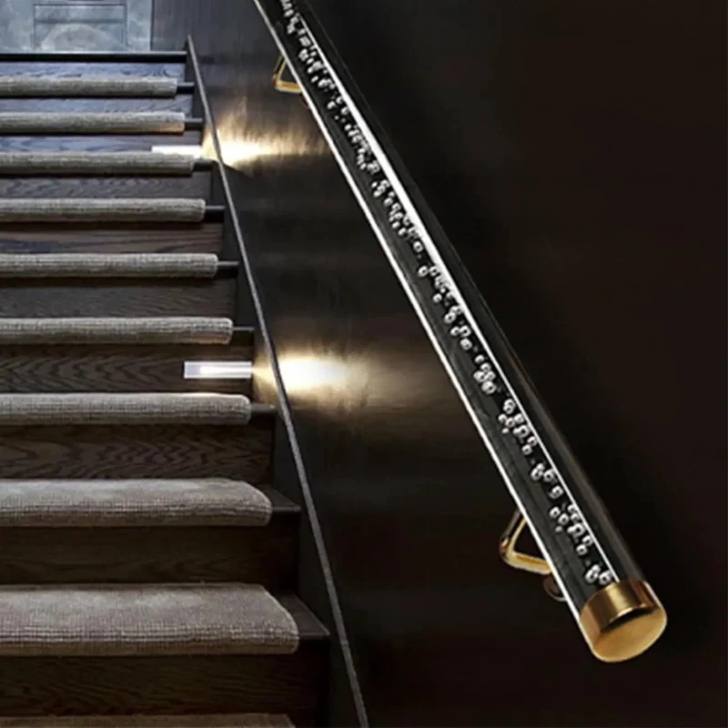 Premium Clear Acrylic Handrail For Indoor Stairs And Hallways Featuring Rock Solid Stainless Brackets Non Slip Surface Custom Lengths And A No Hassle Complete Kit For Home Use