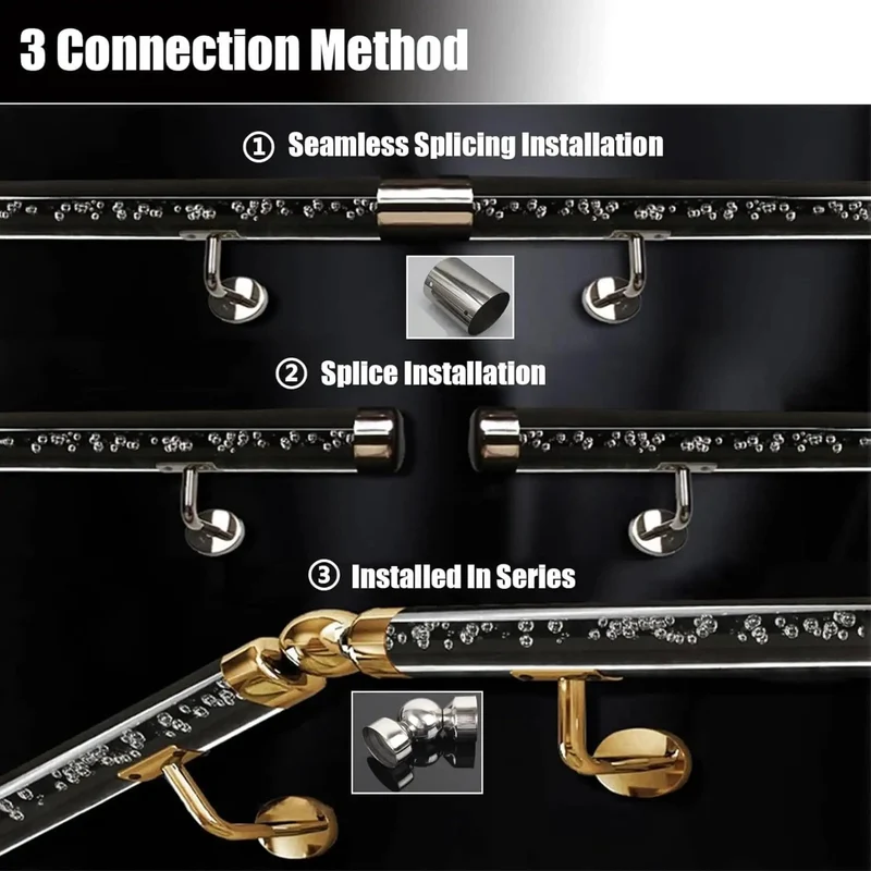 Crystal Clear Acrylic Stair Handrail With Chrome Brackets Delivers Hella Strong Safety Support For Indoor Homes Featuring Nonslip Transparent Pipe Handles In Multiple Custom Lengths Ideal For Elderly And Kids Wall Railing