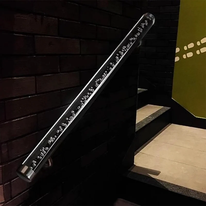 Slick Clear Acrylic Staircase Handrail Packed With Heavy Duty Brackets For Indoor Steps Porches And Lofts Rock Solid Safety Railing Featuring A No Nonsense Setup Transparent Crystal Finish For Quick Home Upgrades