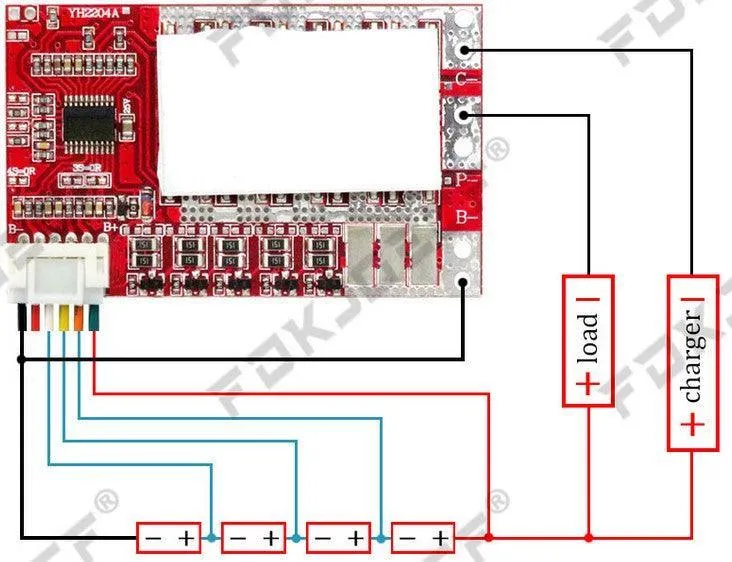 BMS pour batterie Lifepo4 3S-4S-5S 50A