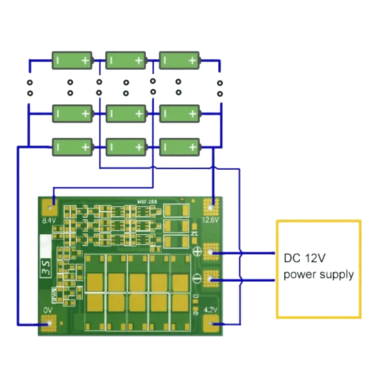 Carte de protection BMS Li-Ion 3S 11.1v 40A